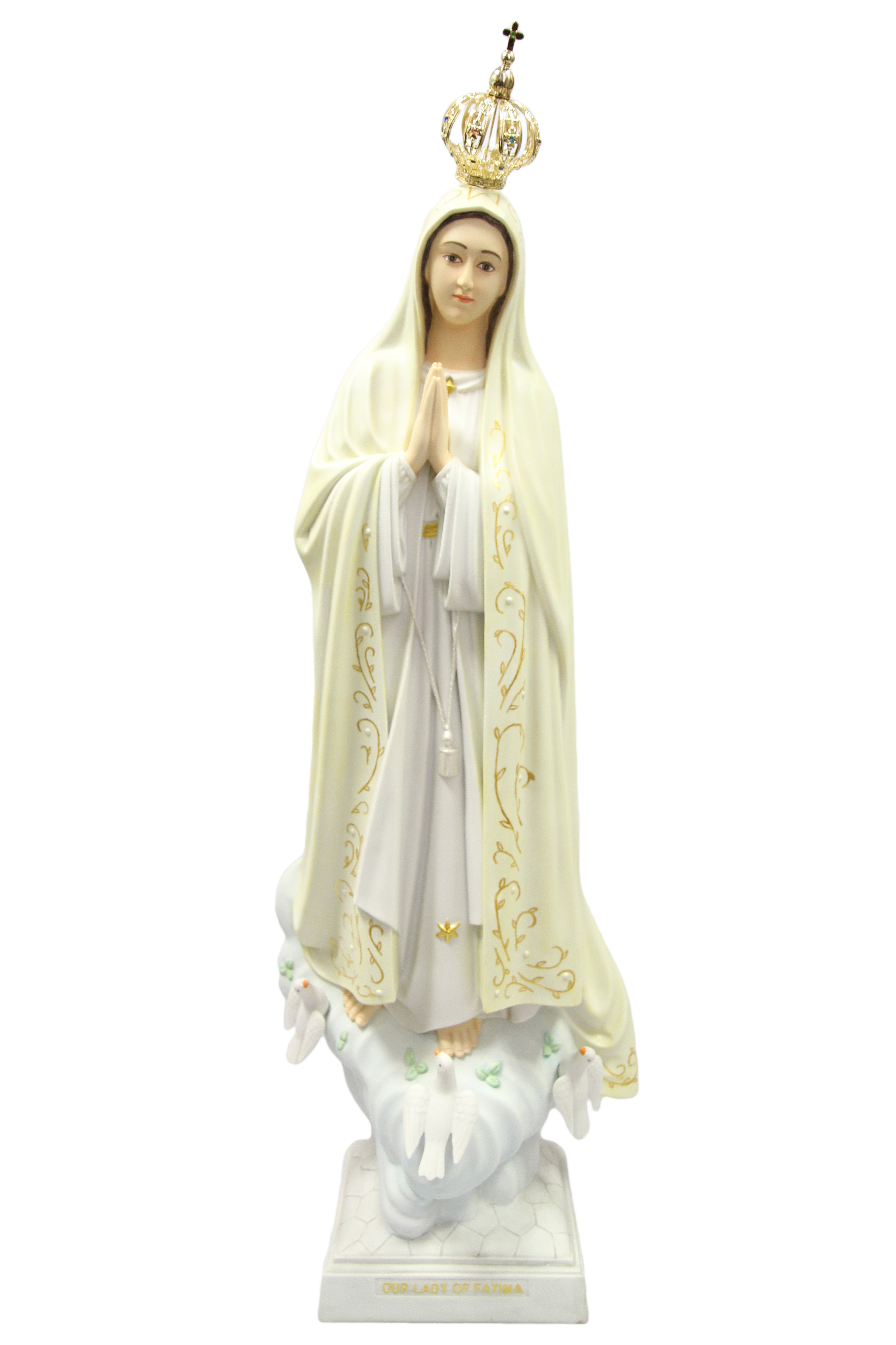 44 Inch Our Lady of Fatima Virgin Mary Catholic Statue Sculpture Religious Blessed Mother