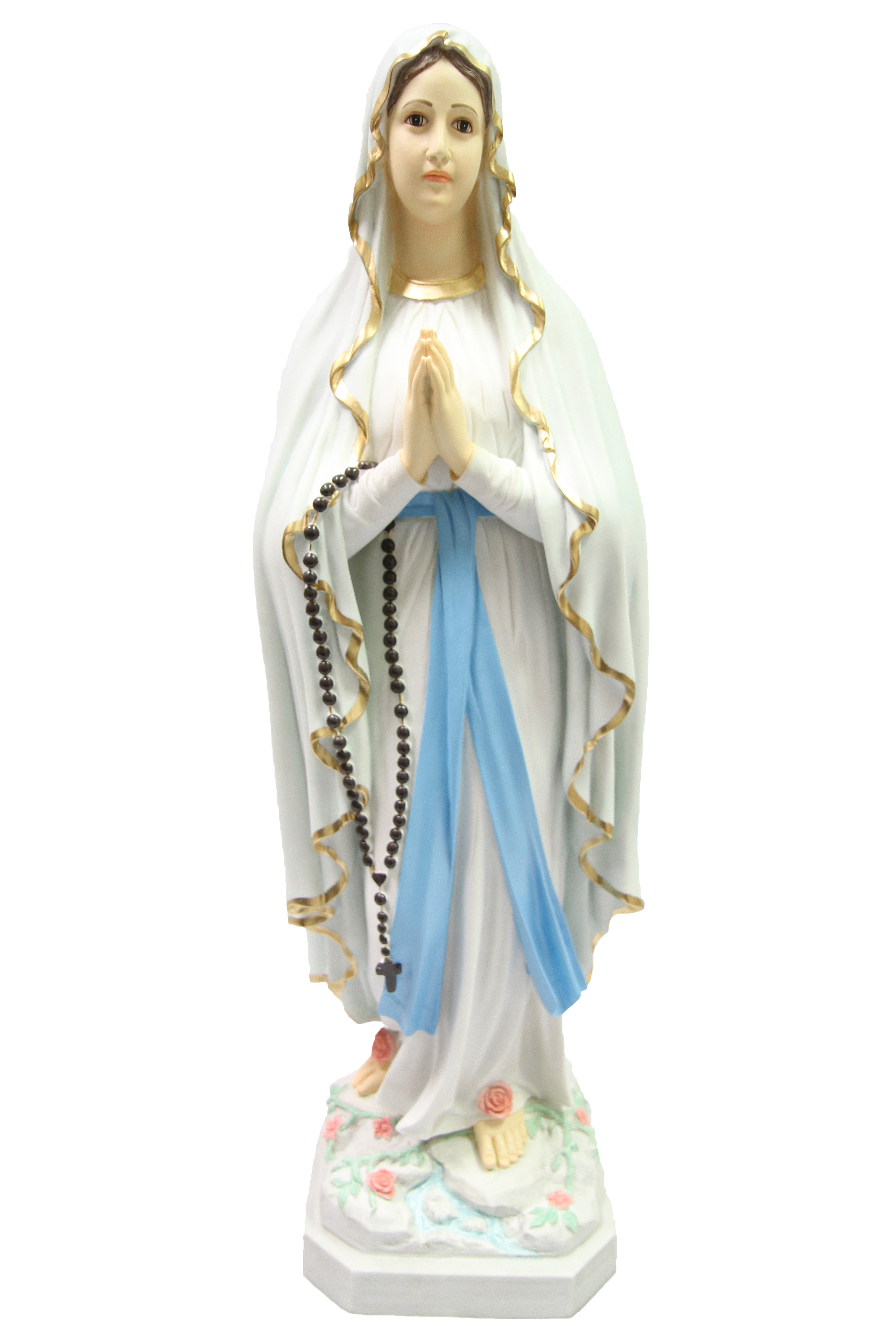 32 Inch Our Lady of Lourdes Virgin Mary Catholic Statue Sculpture Vittoria Collection Made in Italy Indoor Outdoor Garden