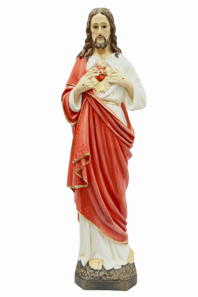 Clay Figure of Sacred Heart of Jesus- Sagrado Corazon de Jesus handmade outlet in Venezuela.