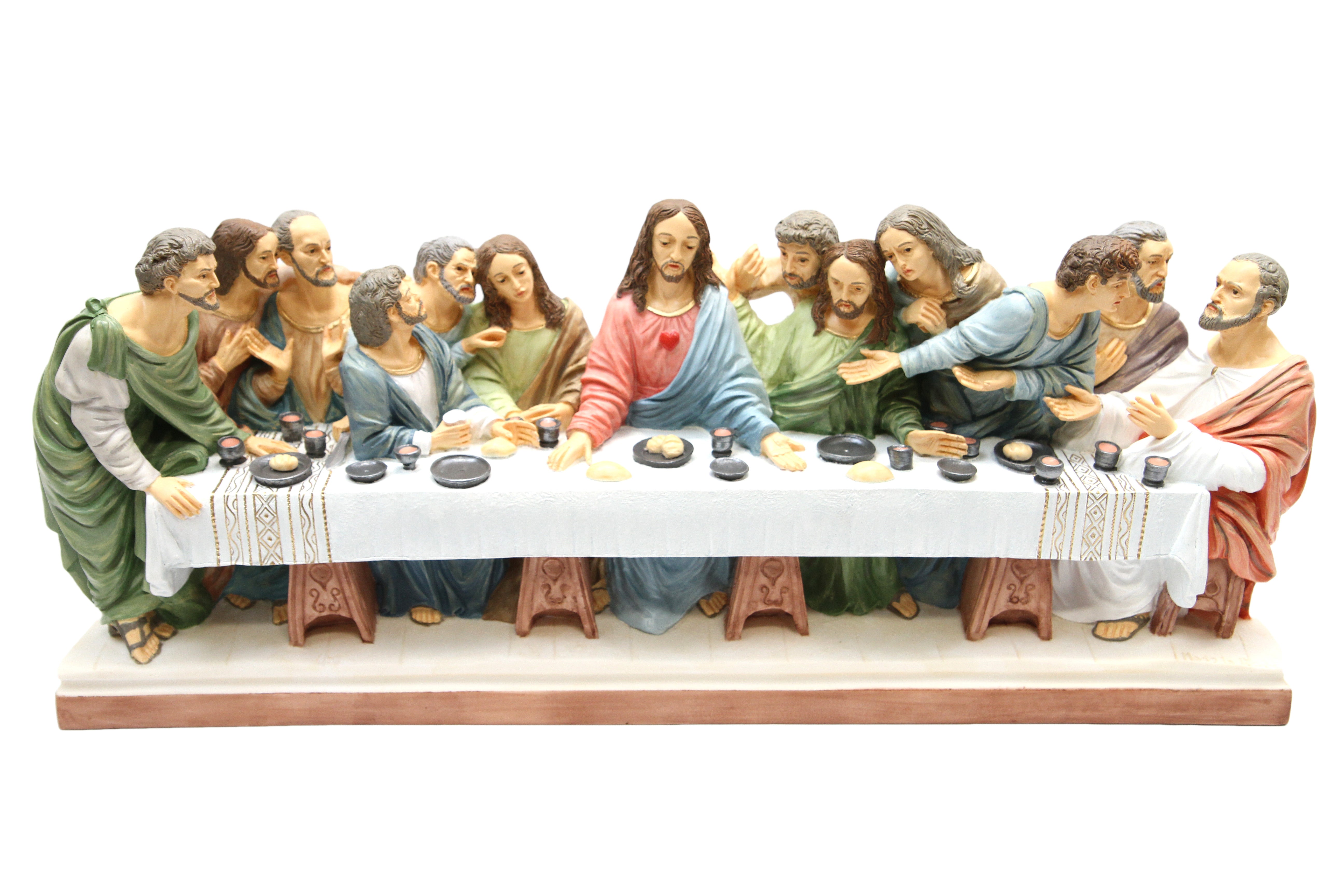 24.5" The Last Supper Statue Sculpture Hand Painted