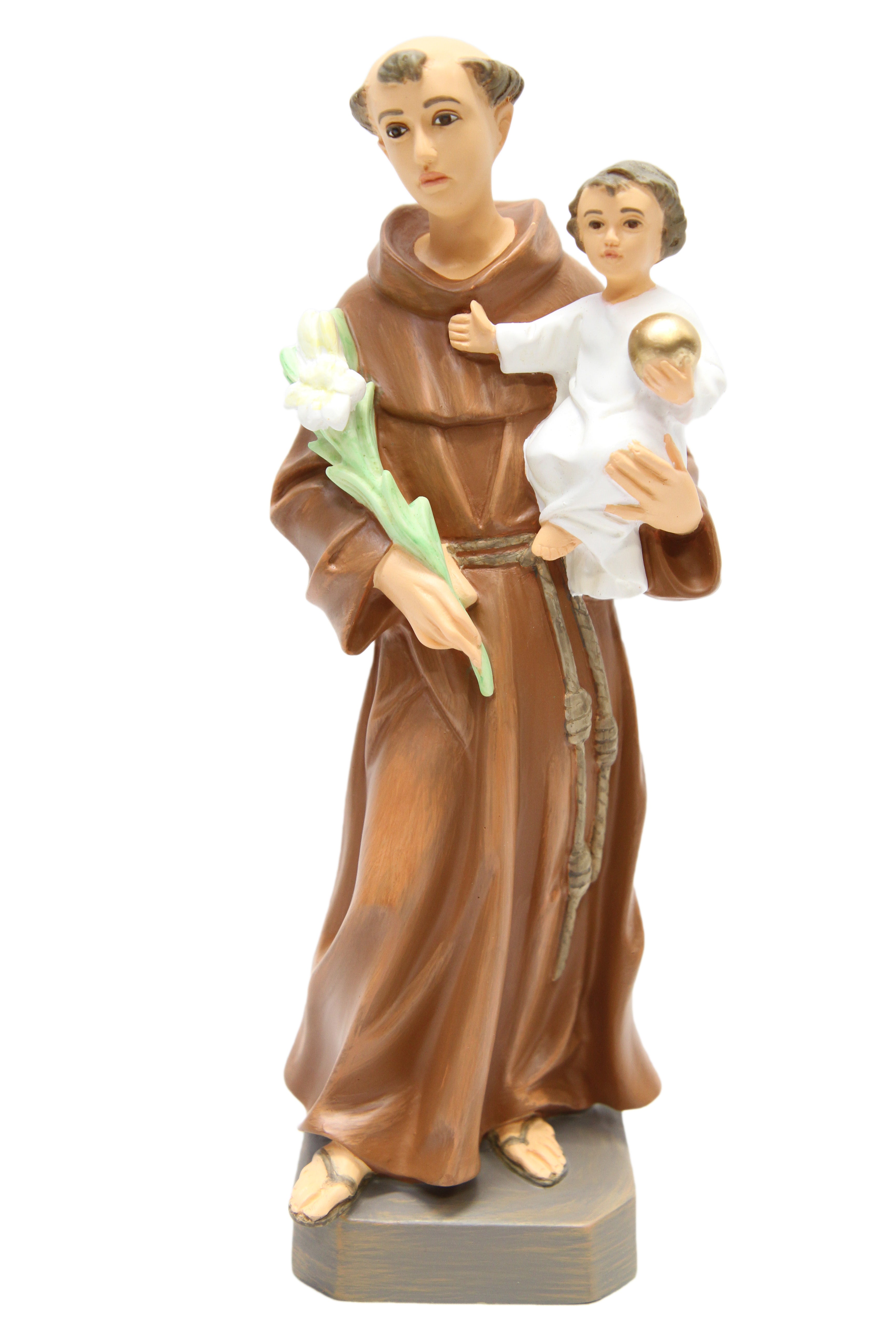 11" Saint Anthony De Padua Catholic Religious Statue Sculpture Figurine Vittoria Collection Hand Painted