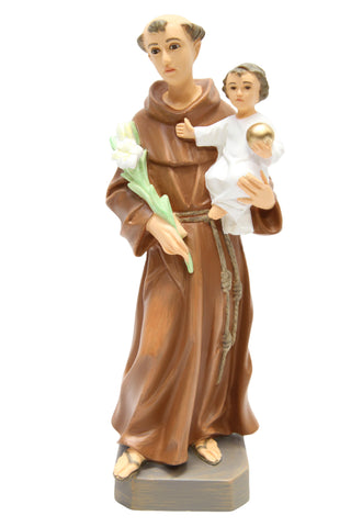 11" Saint Anthony De Padua Catholic Religious Statue Sculpture Figurine Vittoria Collection Hand Painted