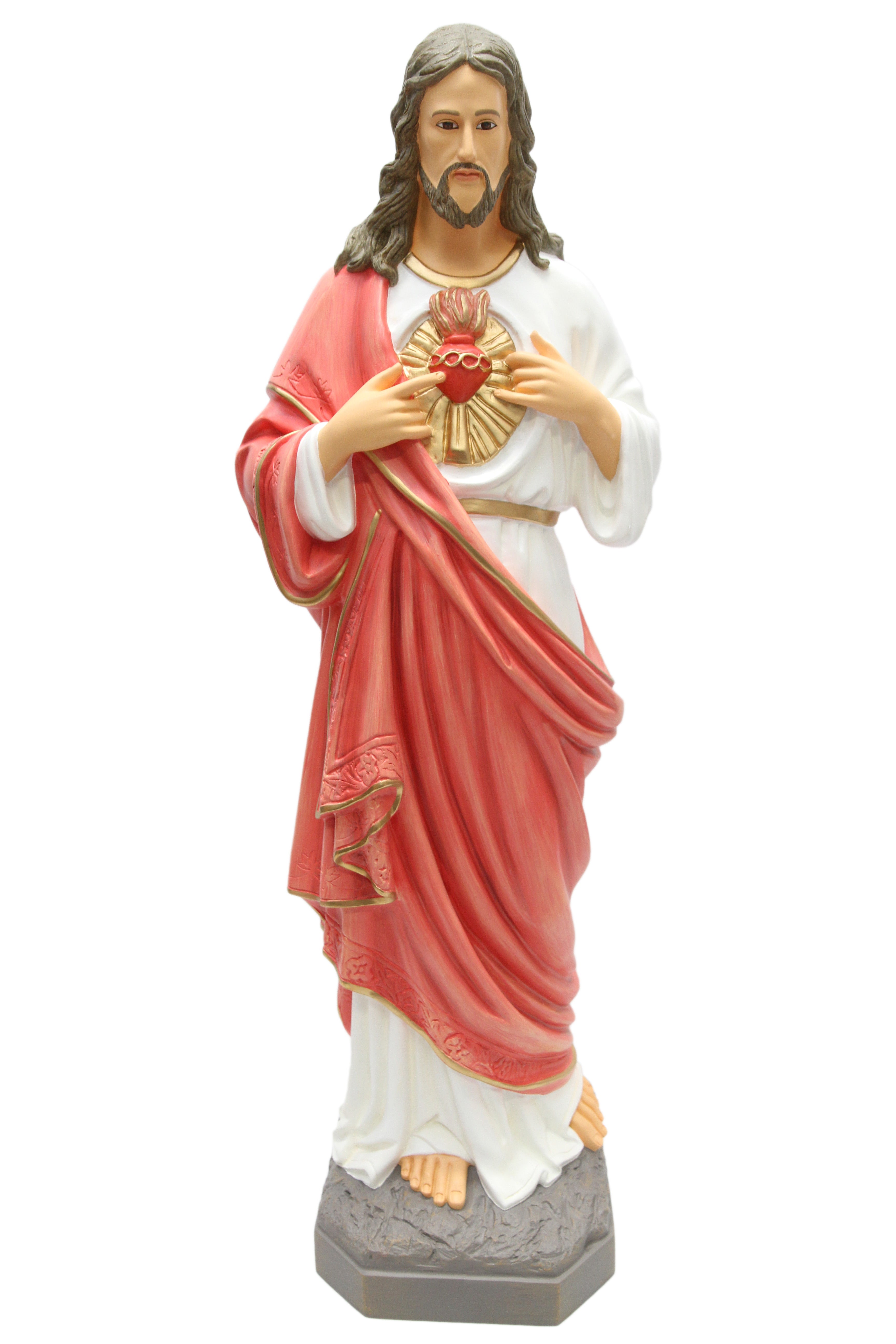 39" Sacred Heart of Jesus Catholic Statue Religious Sculpture by Vittoria Collection Outdoor Garden Altar Home Decor Divine Hand Painted