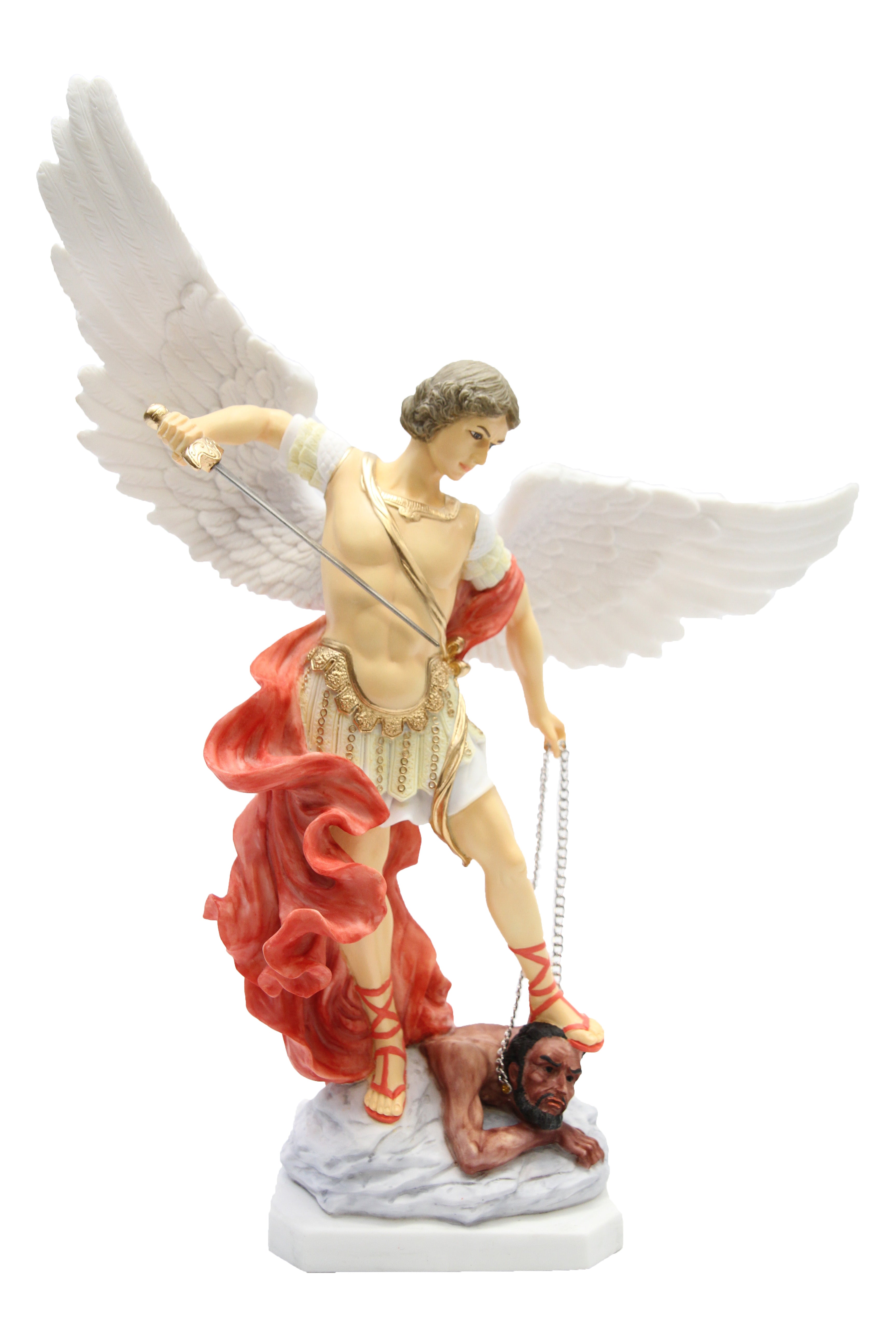 19.25 Inch Saint Michael Archangel Statue Catholic Religious Angel Vittoria Collection Made in Italy
