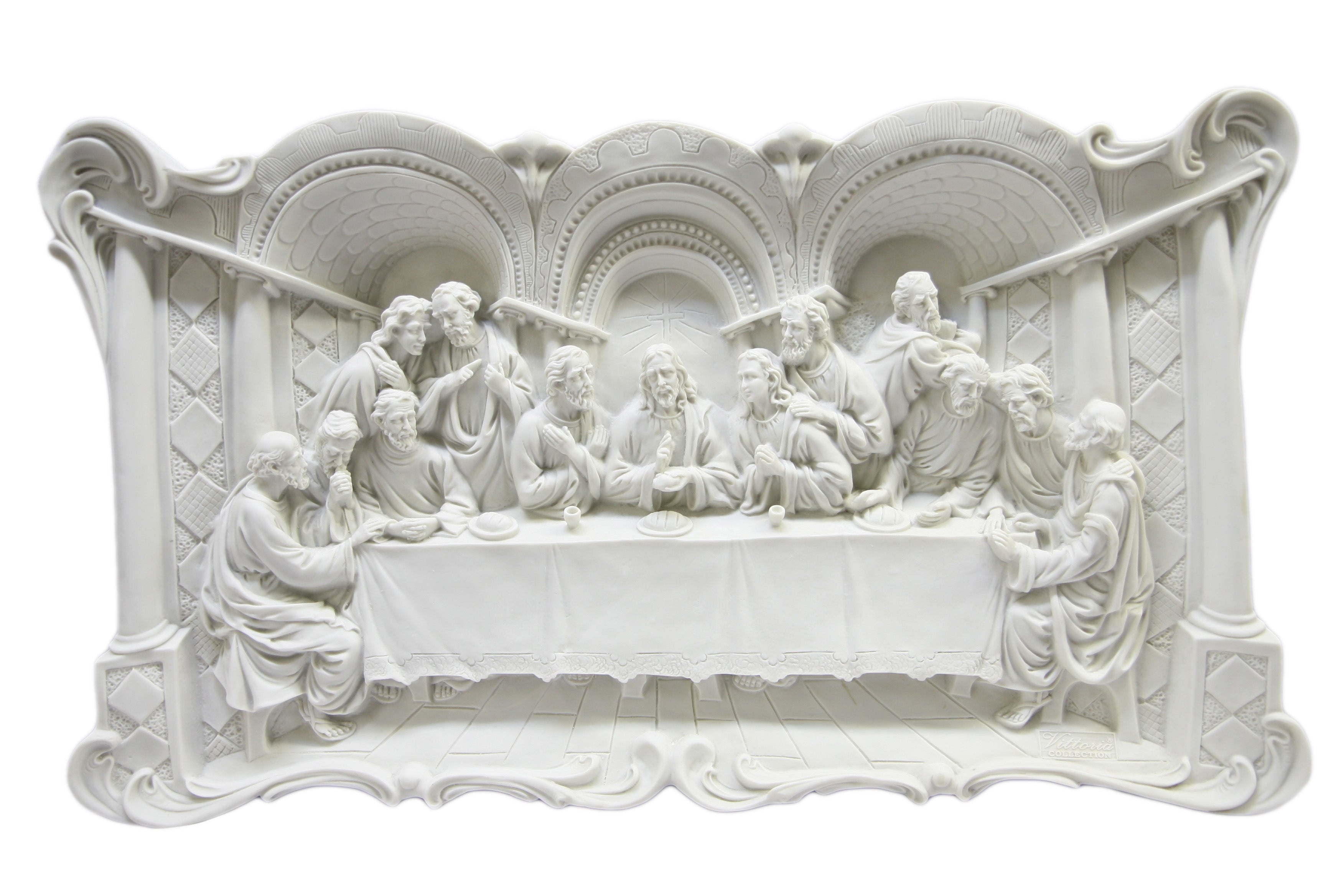 29" x 16" The Last Supper Statue Wall Hanging Plate Catholic Religious 3D Sculpture Vittoria Collection