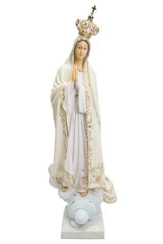 25.5" Our Lady of Fatima Virgin Mary Immaculate Mother with Metal Crown Catholic Religious Statue Sculpture Figurine Vittoria Collection