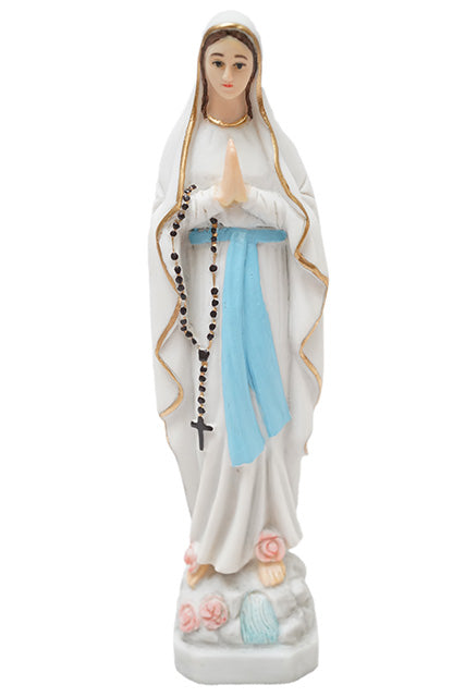 6.25" Our Lady of Lourdes Virgin Mary Blessed Mother Catholic Statue Sculpture Figure Religious Vittoria Collection Made in Italy