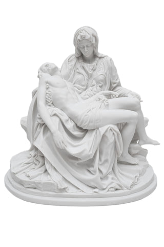 10.5" Pieta by Michelangelo White Catholic Religious Statue Vittoria Collection Made in Italy