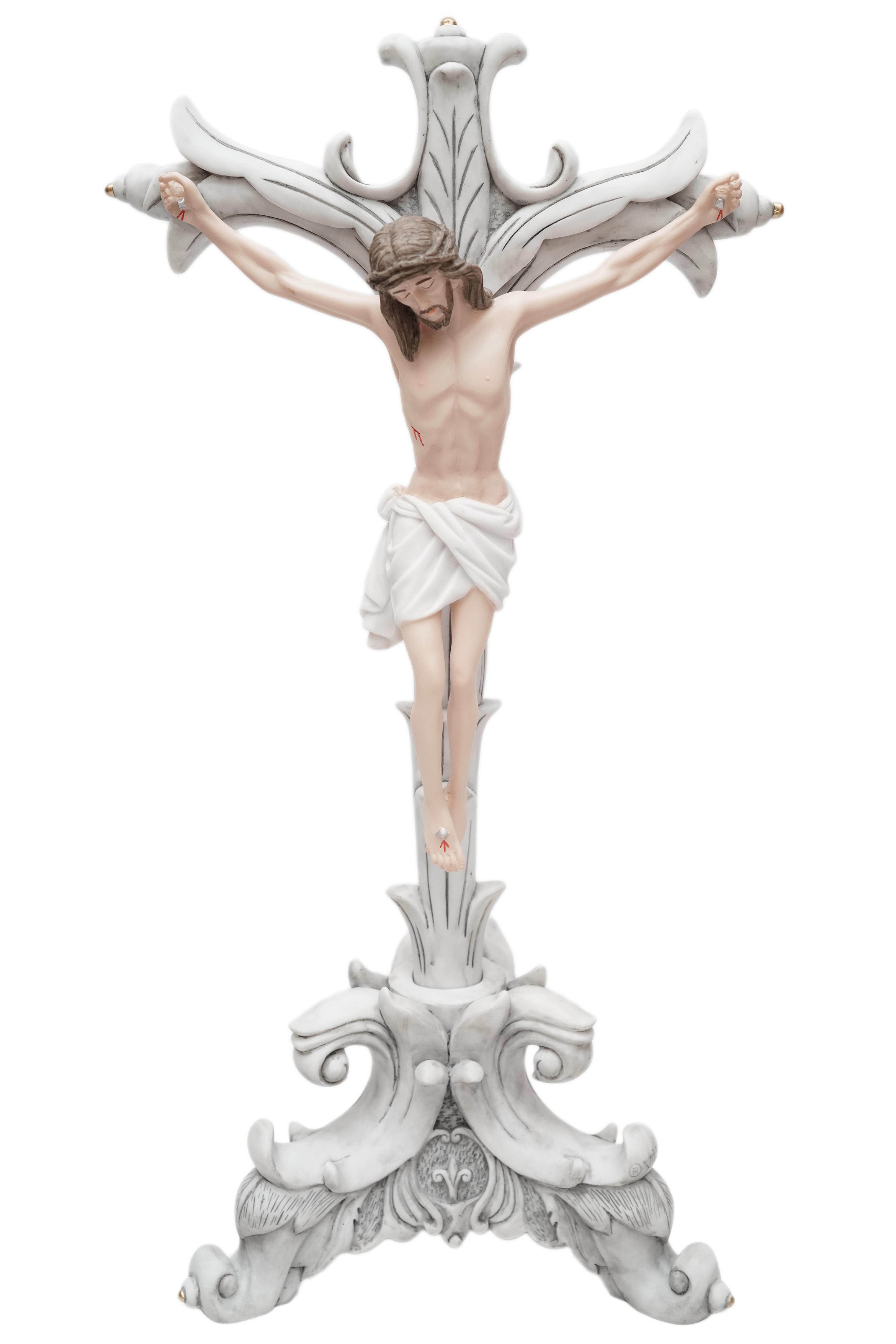 21.5" Crucifixion Crucifix of Jesus on the Cross with Base Statue Catholic Religiuos Vittoria Collection Made in Italy Home Decoration