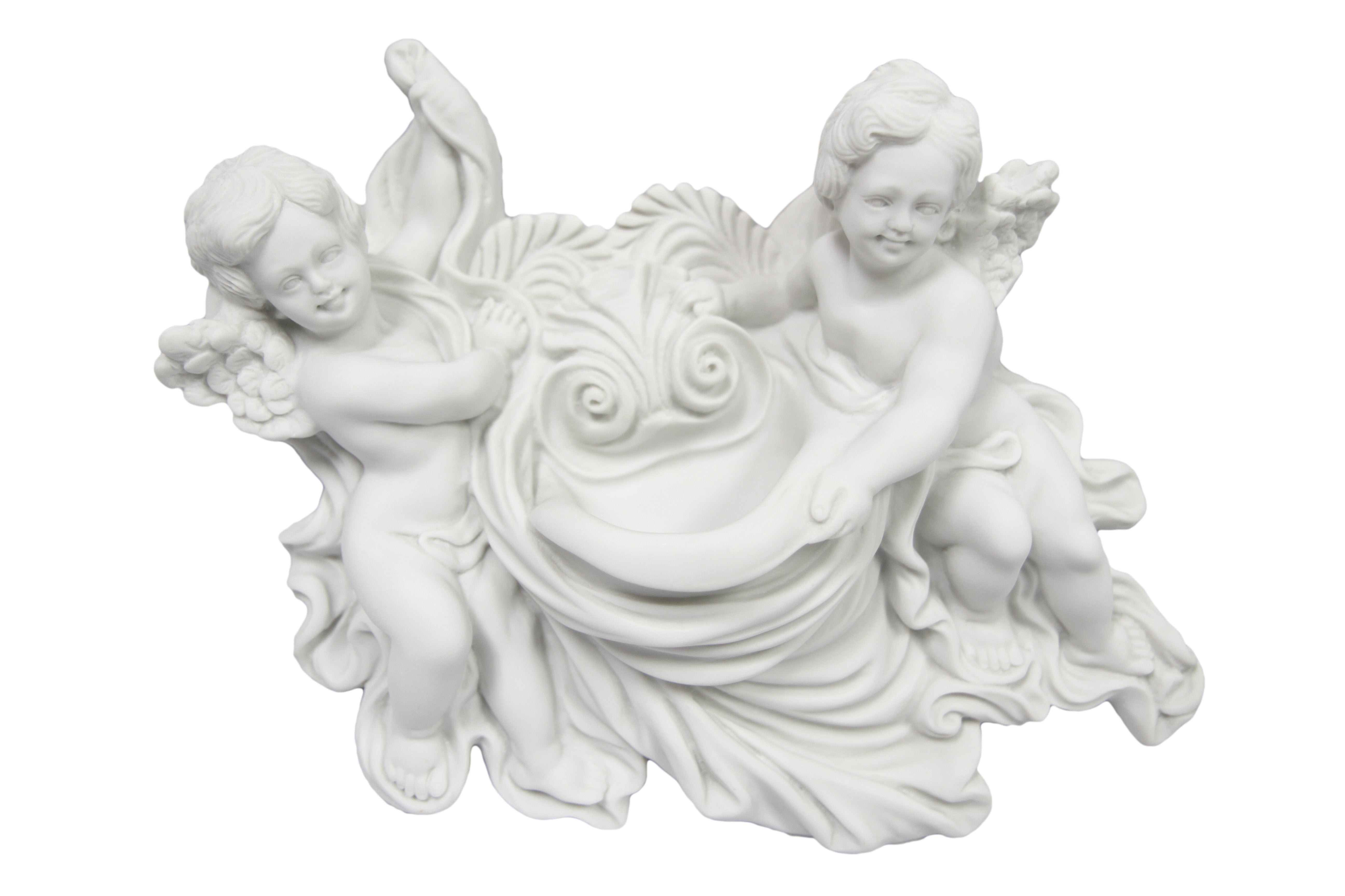 Holy Water Font Cherub Guardian Angels Wall Hanging Catholic Statue Vittoria Collection Made in Italy