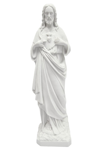 25 Inch Sacred Heart of Jesus Catholic White Statue Vittoria Collection Made in Italy