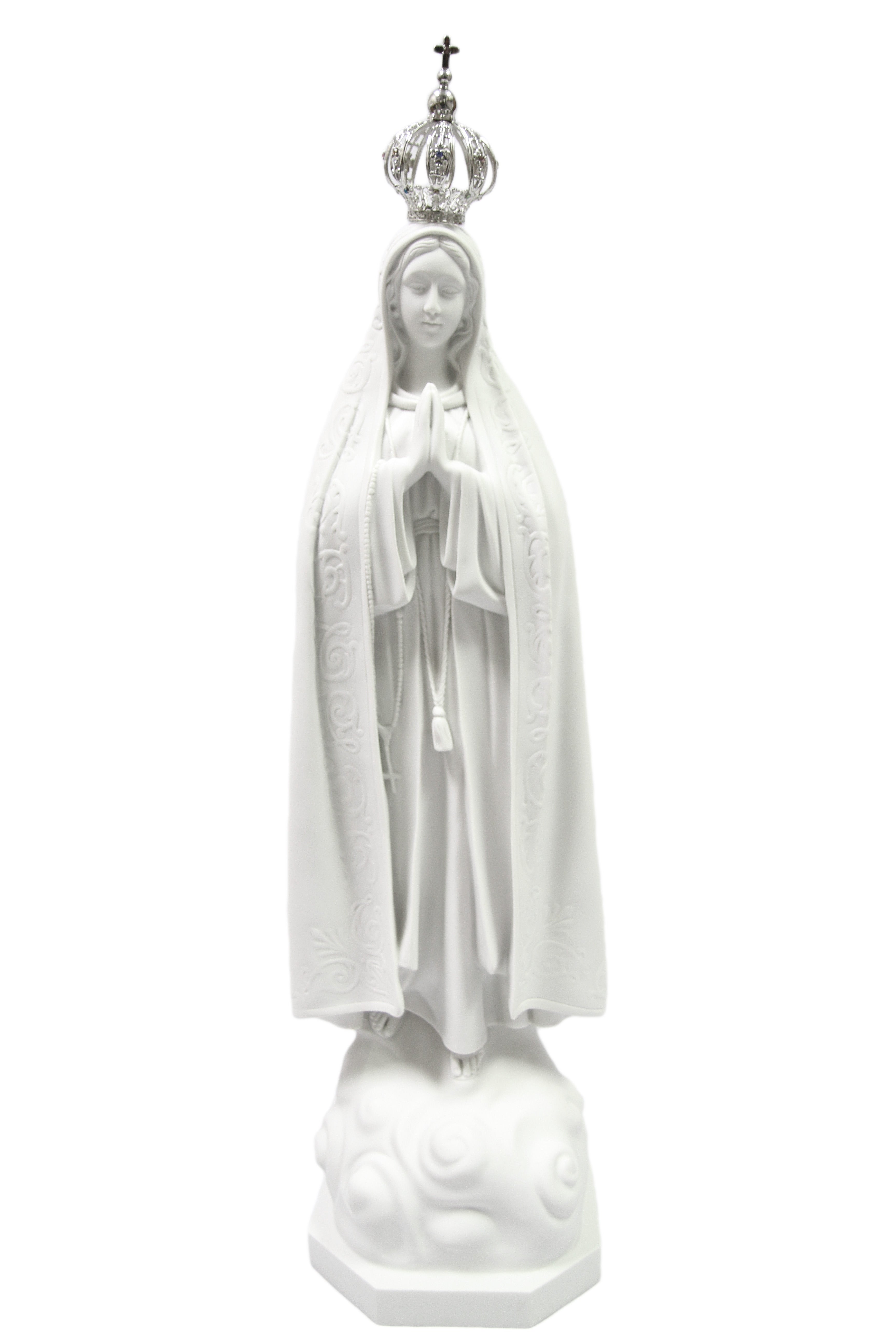 36 Inch Our Lady of Fatima with Metal Crown Catholic Statue Virgin Mary Vittoria Collection