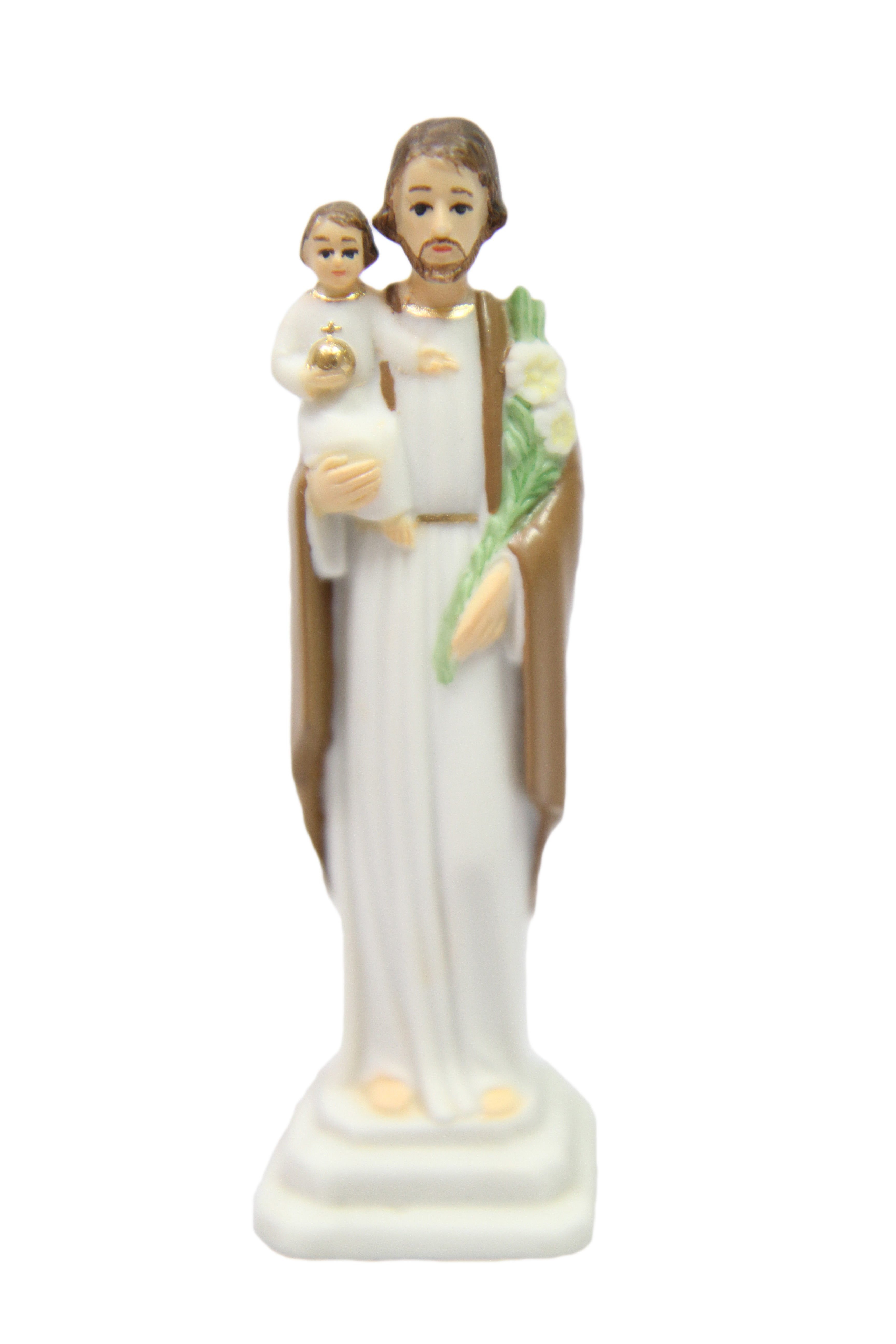 4.25" Saint Joseph with Baby Jesus Catholic Statue Vittoria Collection Made in Italy