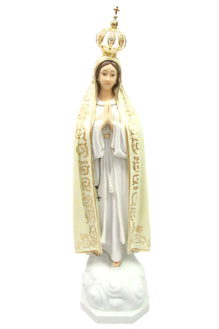 36 Inch Our Lady of Fatima with Metal Crown Statue Virgin Mary Vittoria Made in Italy