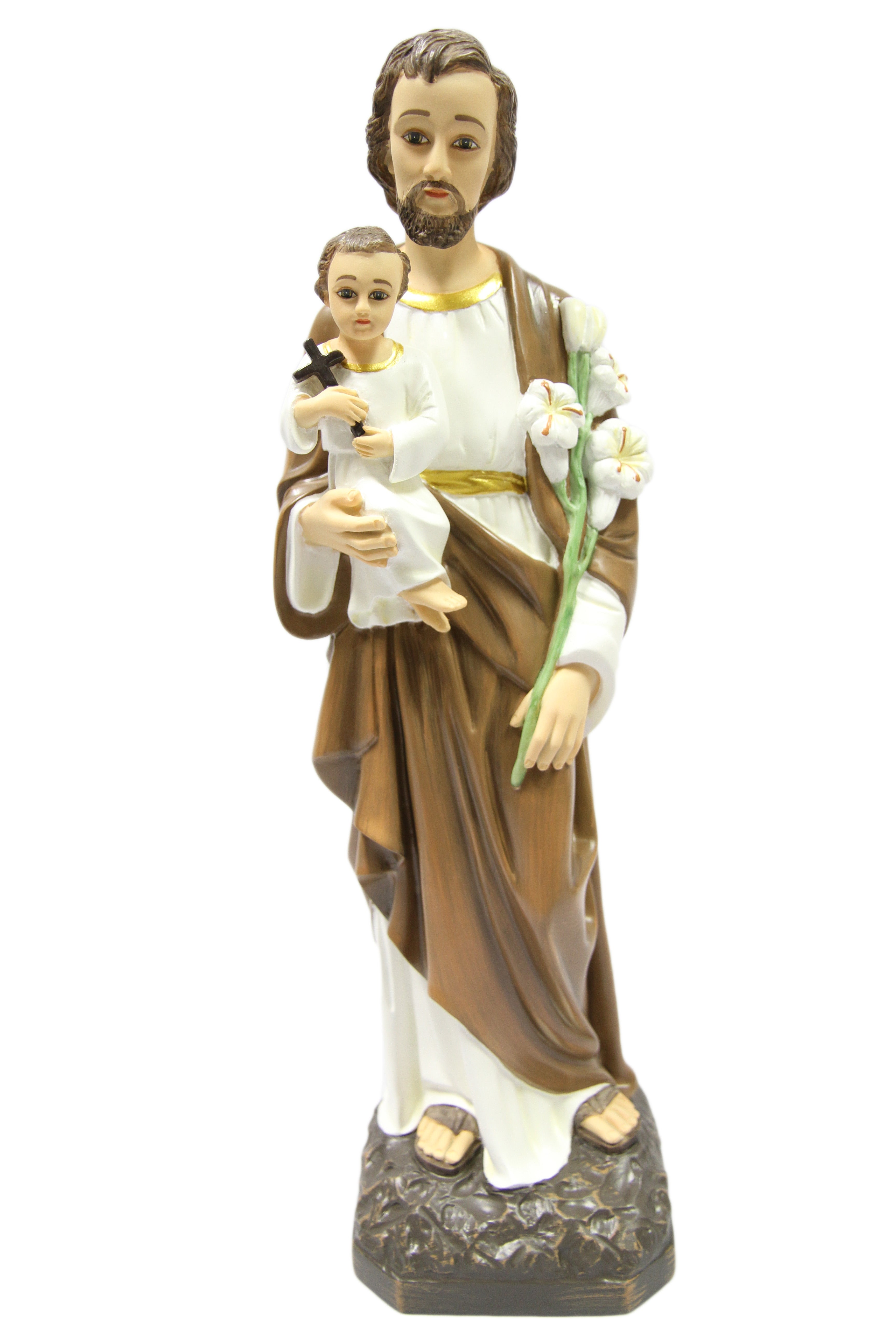 19 Inch Saint Joseph with Baby Jesus Catholic Religious Statue Vittoria Made in Italy