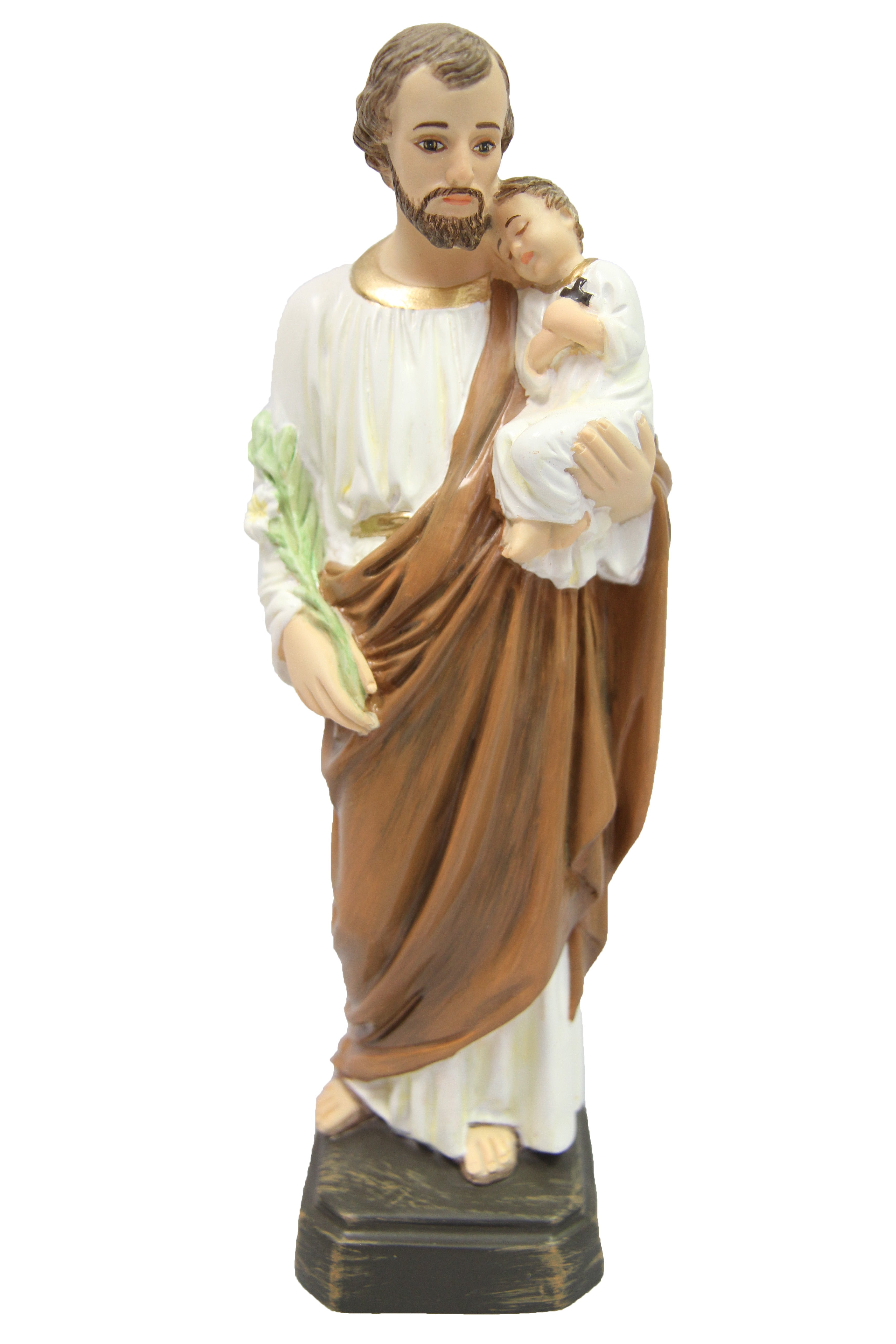 12 Inch Saint Joseph with Baby Jesus Catholic Statue Sculpture Vittoria Collection Made in Italy