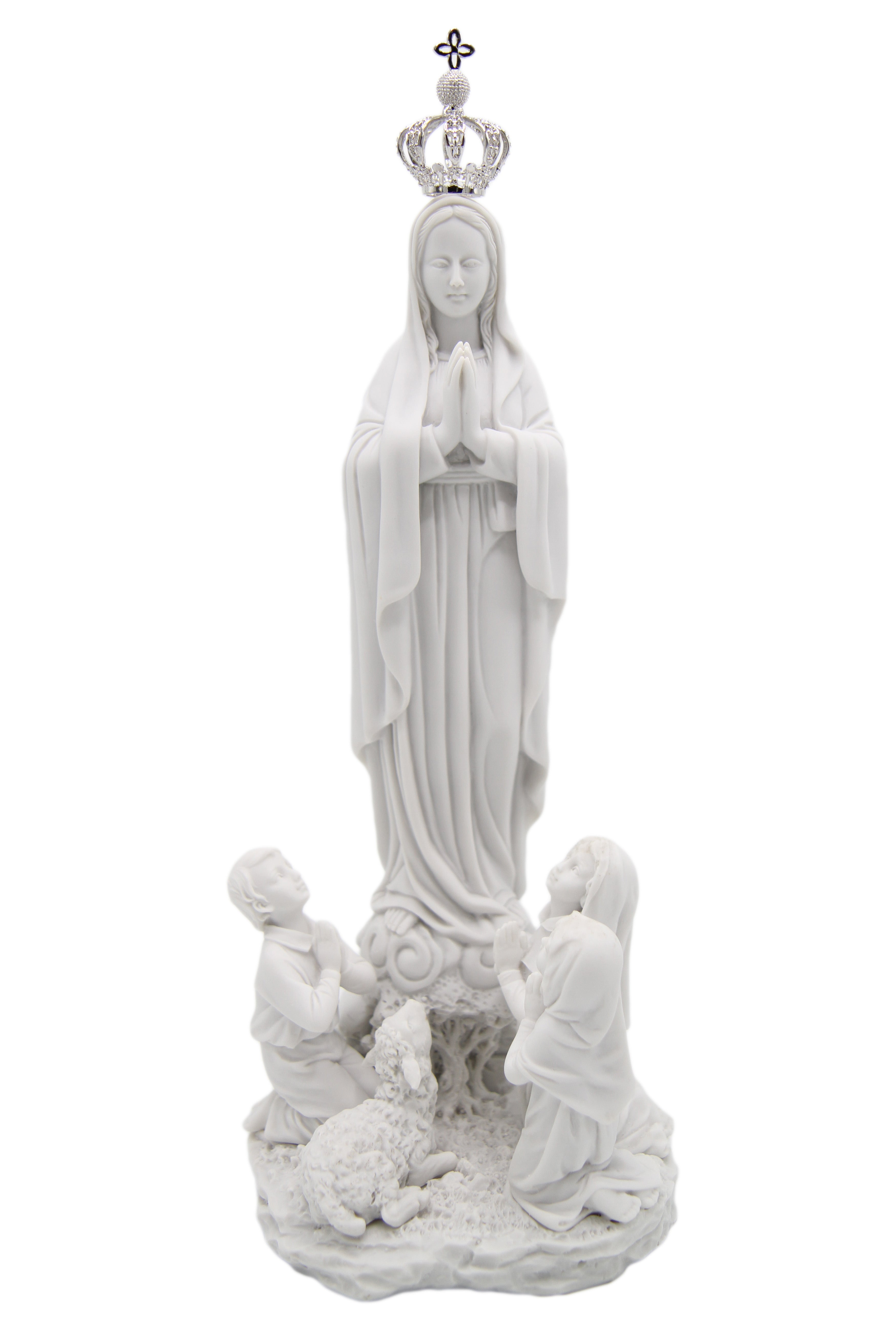 Api Fatima 14 14 Inch Our Lady of Fatima with Shepherd Children Catholic Statue Meta ...