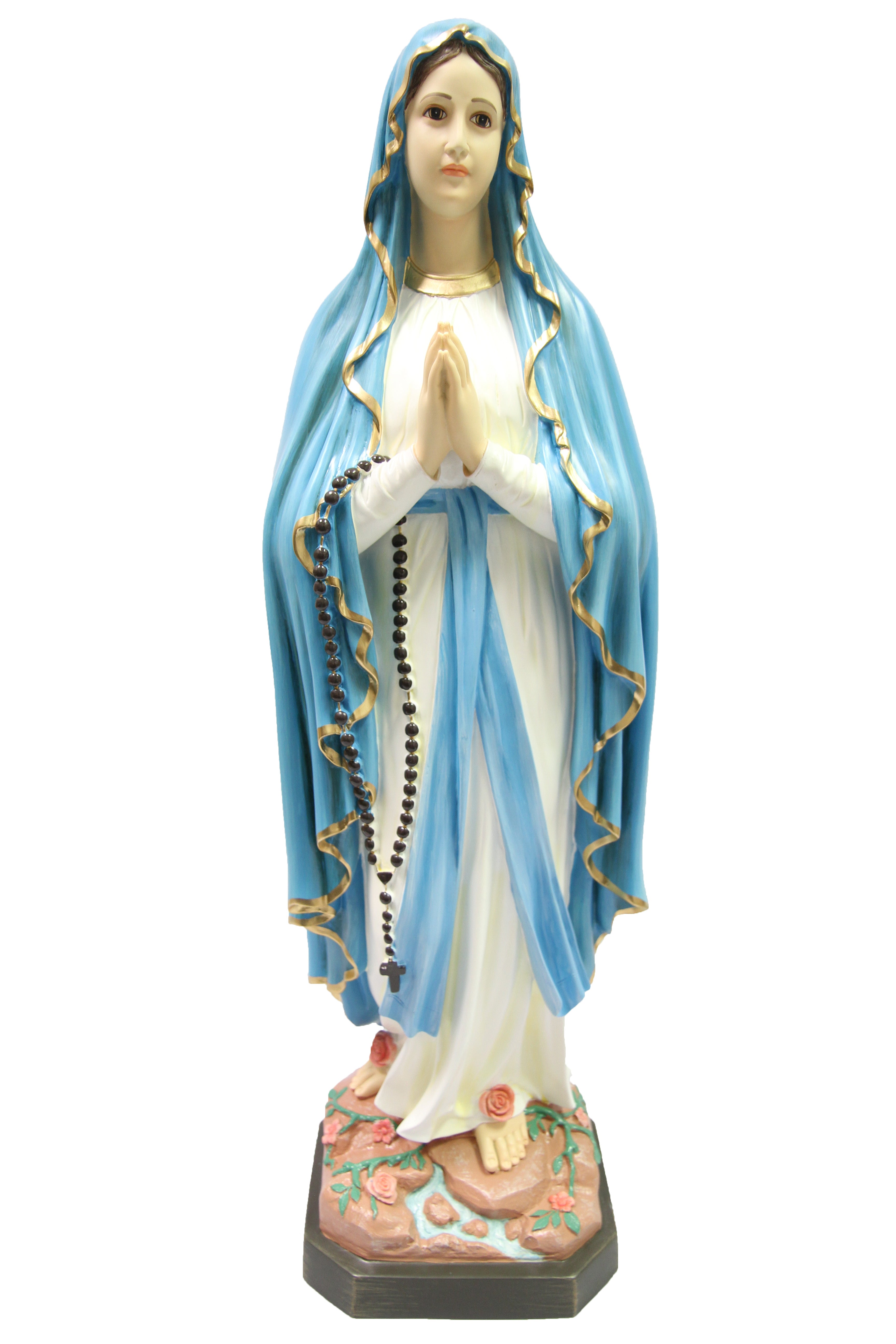 32 Inch Our Lady of Lourdes Virgin Mary Catholic Statue Sculpture Vittoria Collection Made in Italy Indoor Outdoor