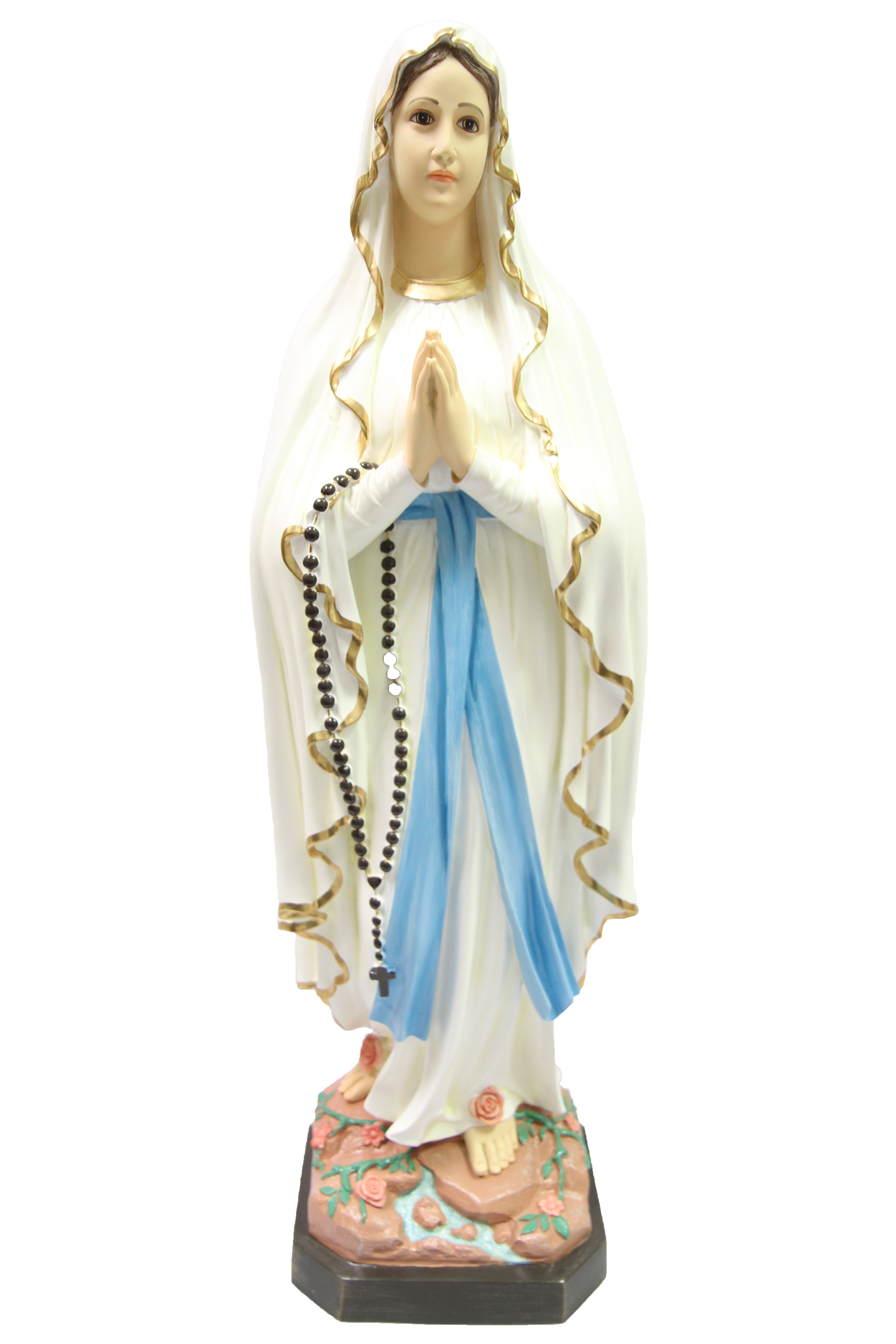 32 Inch Our Lady of Lourdes Virgin Mary Catholic Statue Sculpture Vittoria Collection Made in Italy Indoor Outdoor Garden