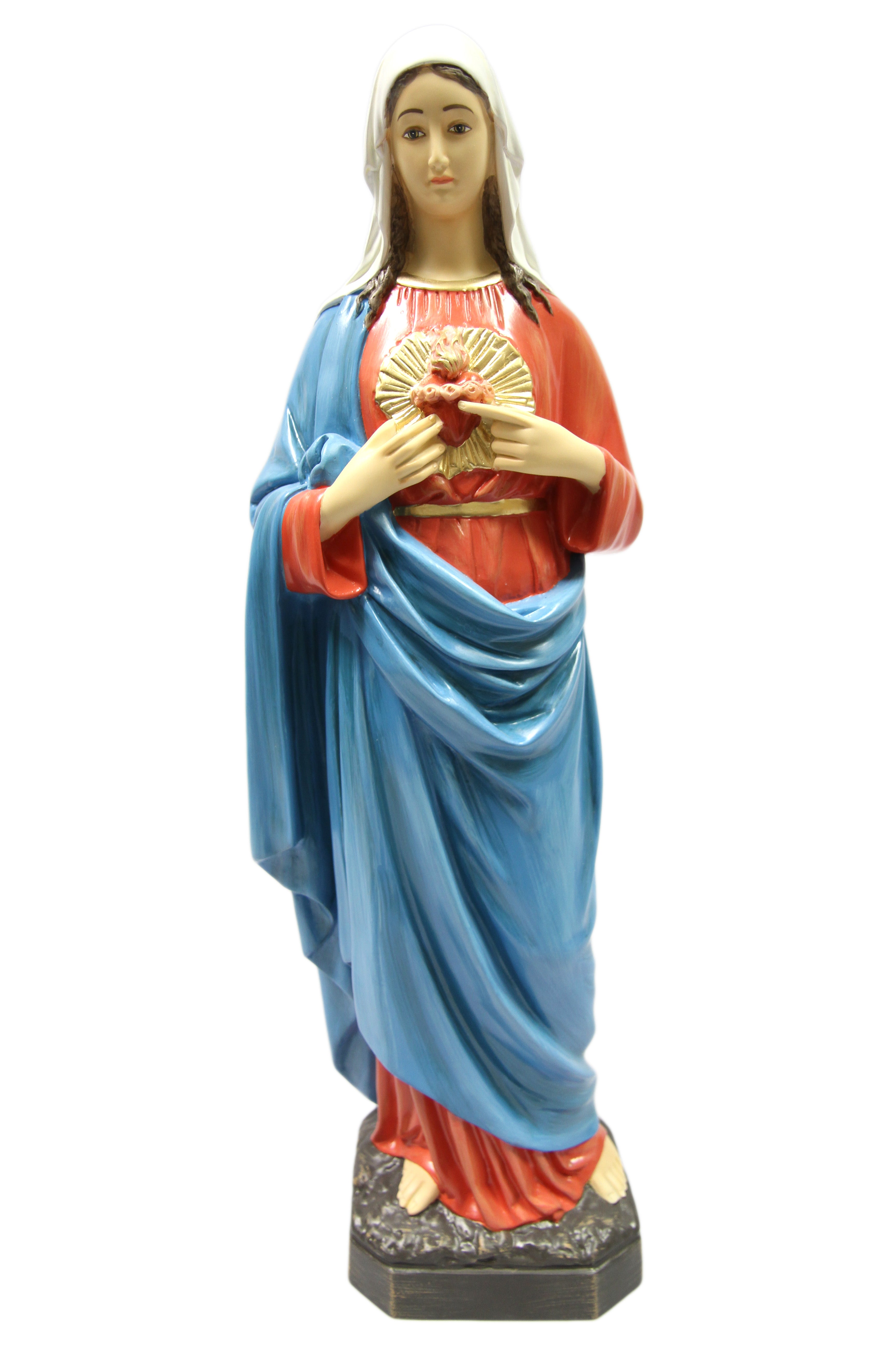 25 Inch Immaculate Heart of Mary Blessed Mother Catholic Statue Made in Italy